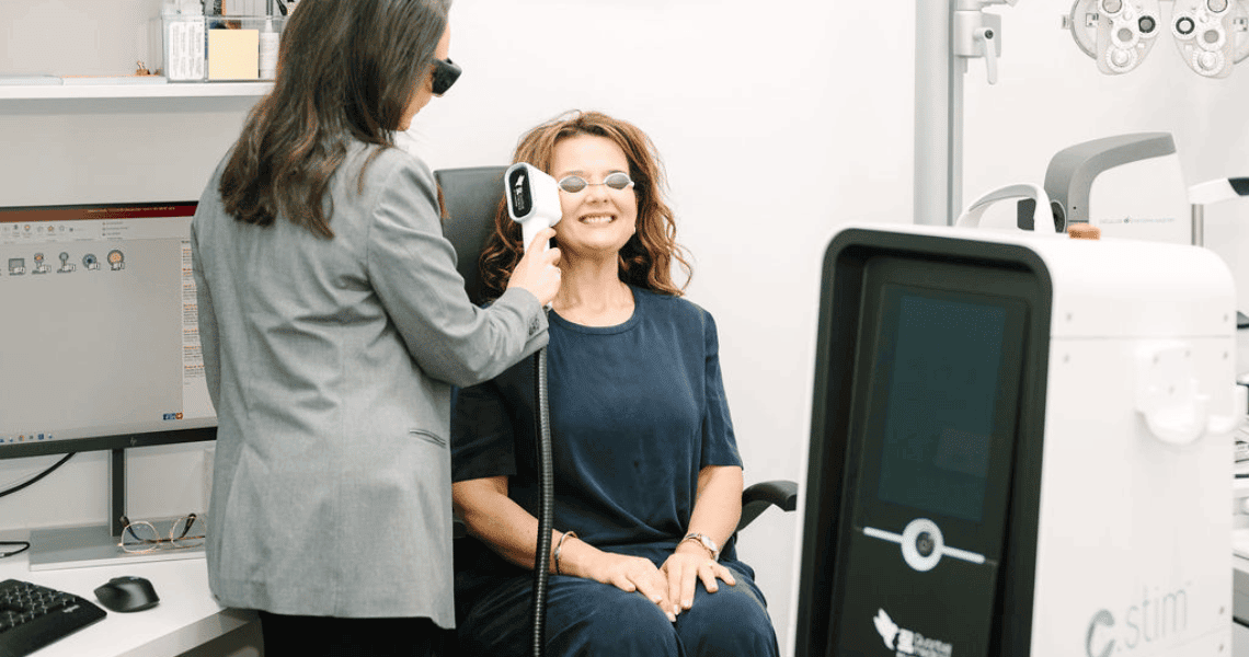 Patient having IPL treatment